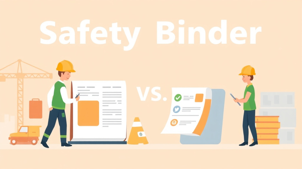 Visual overview of safetyBinder VS Procore Safety with key concepts highlighted