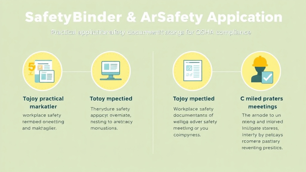 Process flow illustration for putting safetyBinder VS Safety Meetings App into action