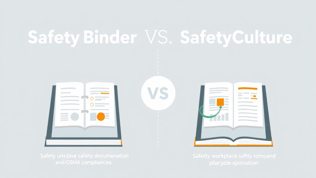 Process flow illustration for putting safetyBinder VS SafetyCulture into action