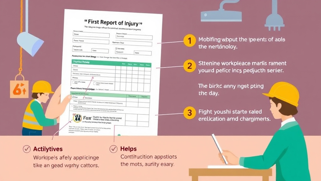 Real-world application diagram for first Report of Injury Form