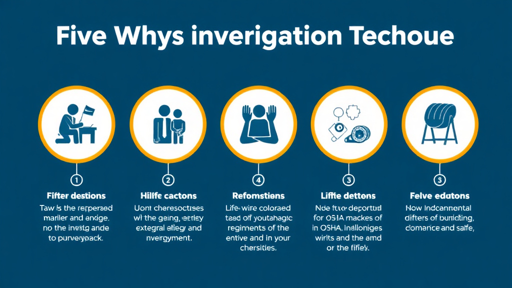 Process flow illustration for putting five Whys Investigation Technique into action