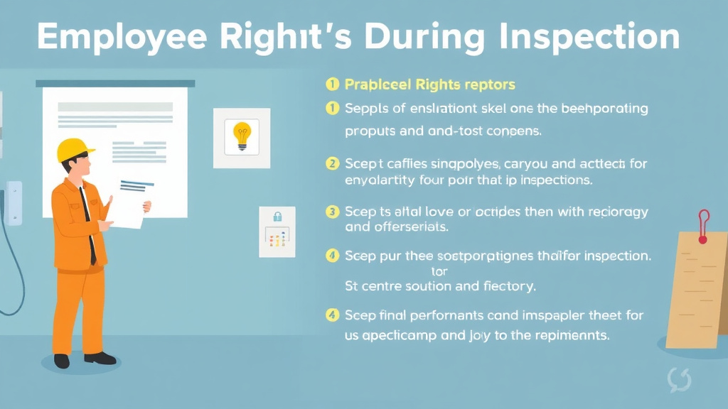 Process flow illustration for putting employee Rights During Inspection into action
