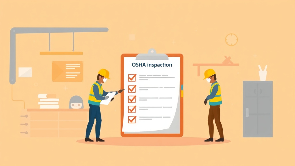Visual overview of OSHA Inspection Preparation Checklist with key concepts highlighted