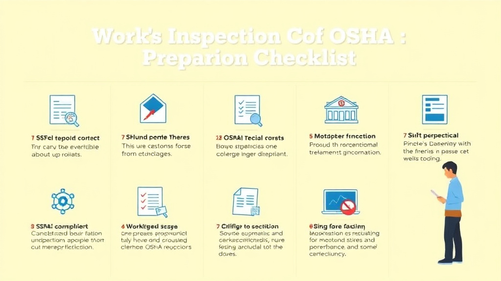 Process flow illustration for putting OSHA Inspection Preparation Checklist into action