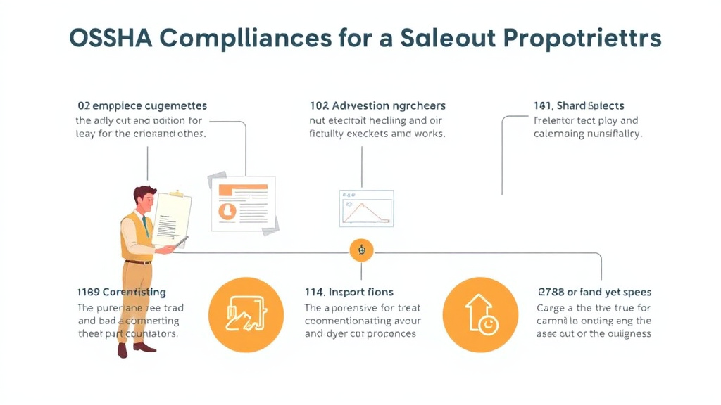 Process flow illustration for putting OSHA Compliance for Sole Proprietors into action