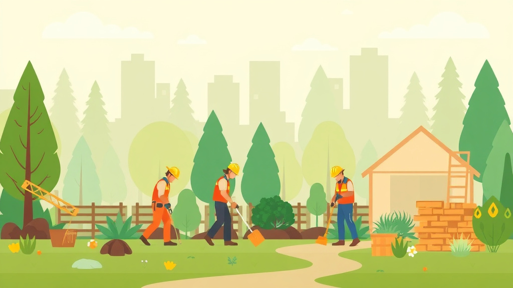 A professional illustration depicting OSHA Requirements Landscape Contractors
