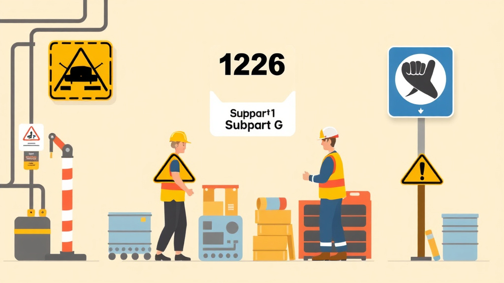 Visual overview of 1926 Subpart G Signs Signals with key concepts highlighted