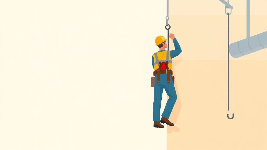 Educational graphic covering the essentials of 1926 Subpart M Fall Protection