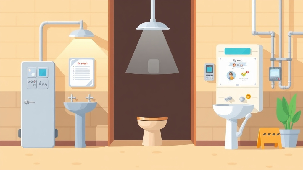 A professional illustration depicting eye Wash Shower Station Program