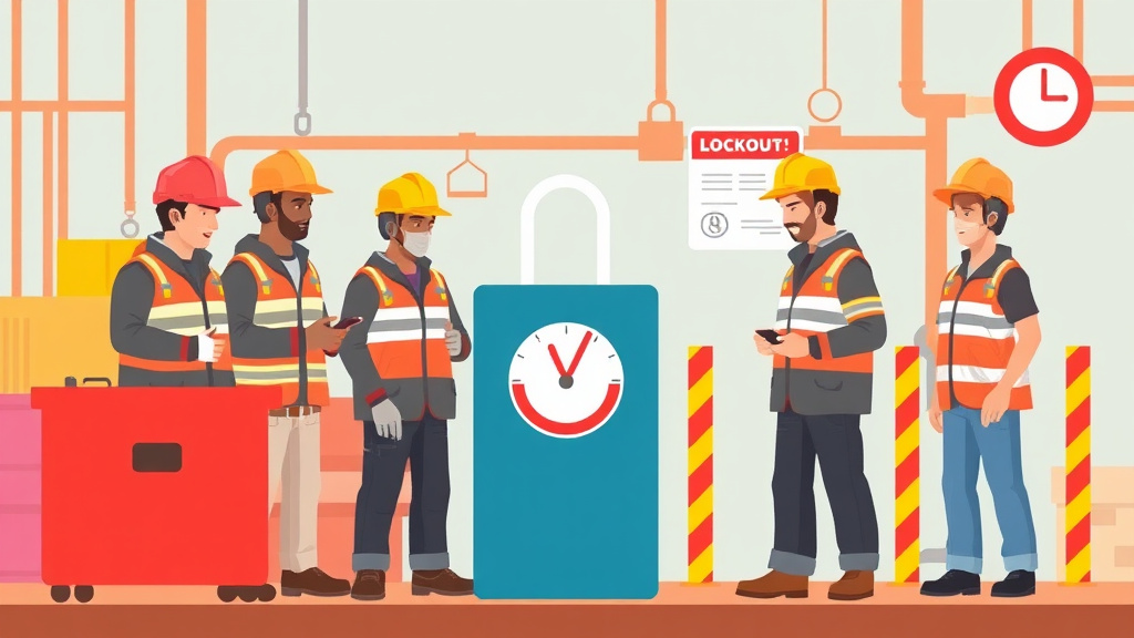 An informative visual explaining group Lockout Tagout Procedures for beginners and professionals