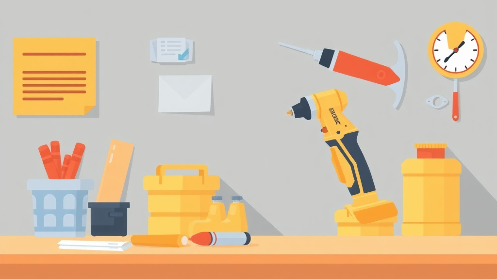 Visual overview of hand Power Tool Safety Program with key concepts highlighted