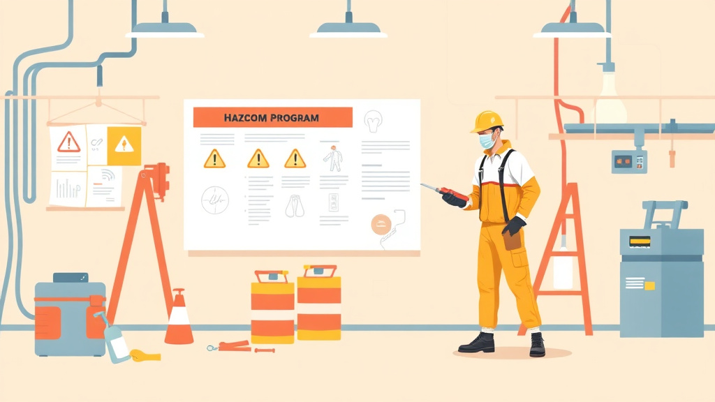 A professional illustration depicting hazcom Program for Painters