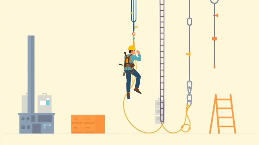 A professional illustration depicting personal Fall Arrest System Requirements
