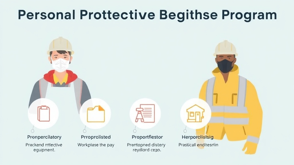 Action-oriented illustration showing how to apply personal Protective Equipment Program
