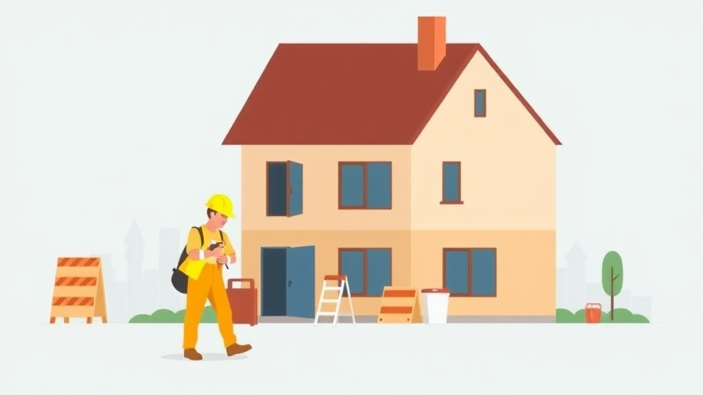 A professional illustration depicting site Specific Safety Plan for Residential