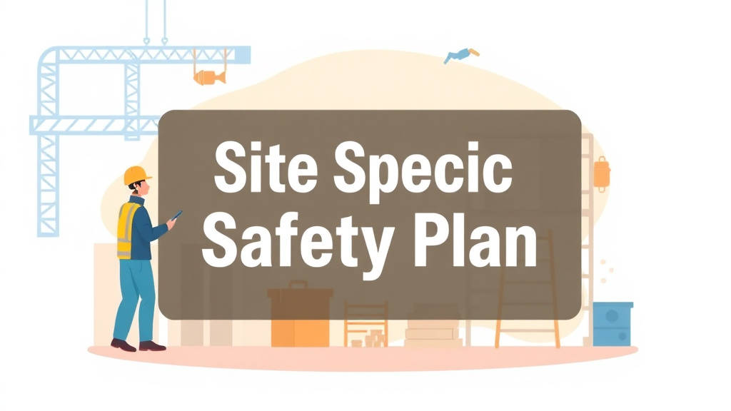 An informative visual explaining site Specific Safety Plan Template for beginners and professionals