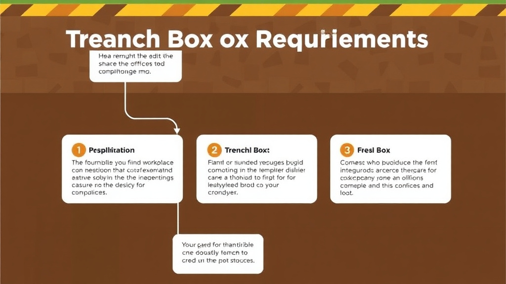 Action-oriented illustration showing how to apply trench Box Requirements