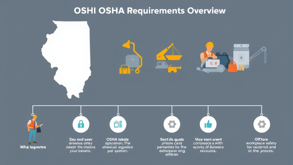Action-oriented illustration showing how to apply illinois IL OSHA Requirements Overview
