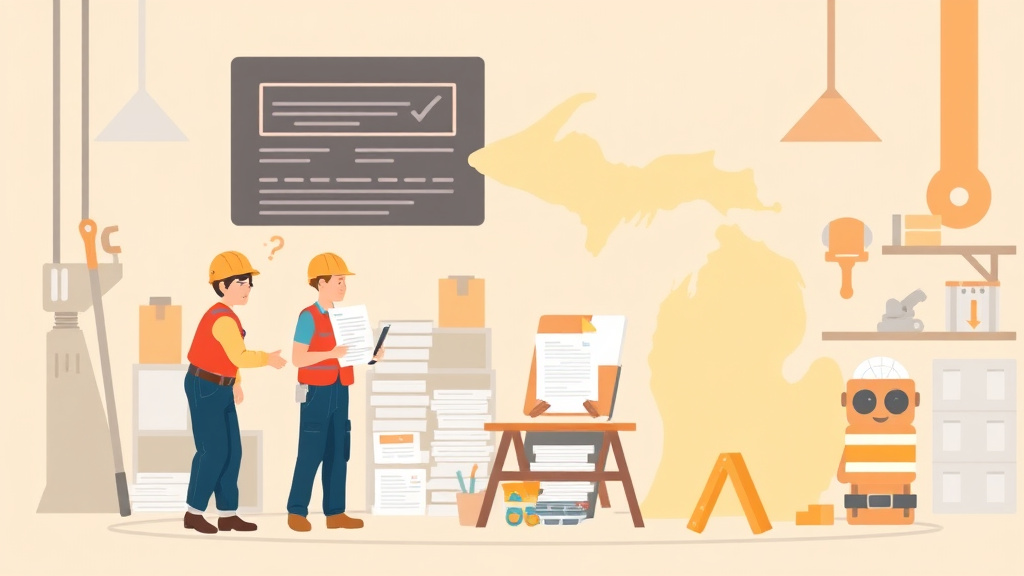 Visual overview of michigan MIOSHA Training Requirements with key concepts highlighted