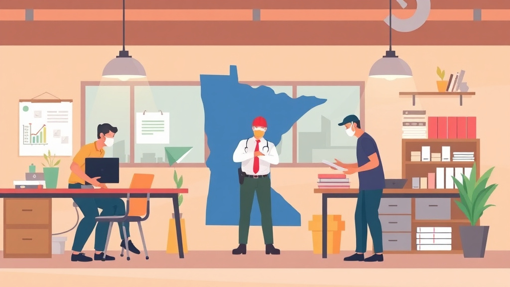 A professional illustration depicting minnesota Workplace Violence Prevention