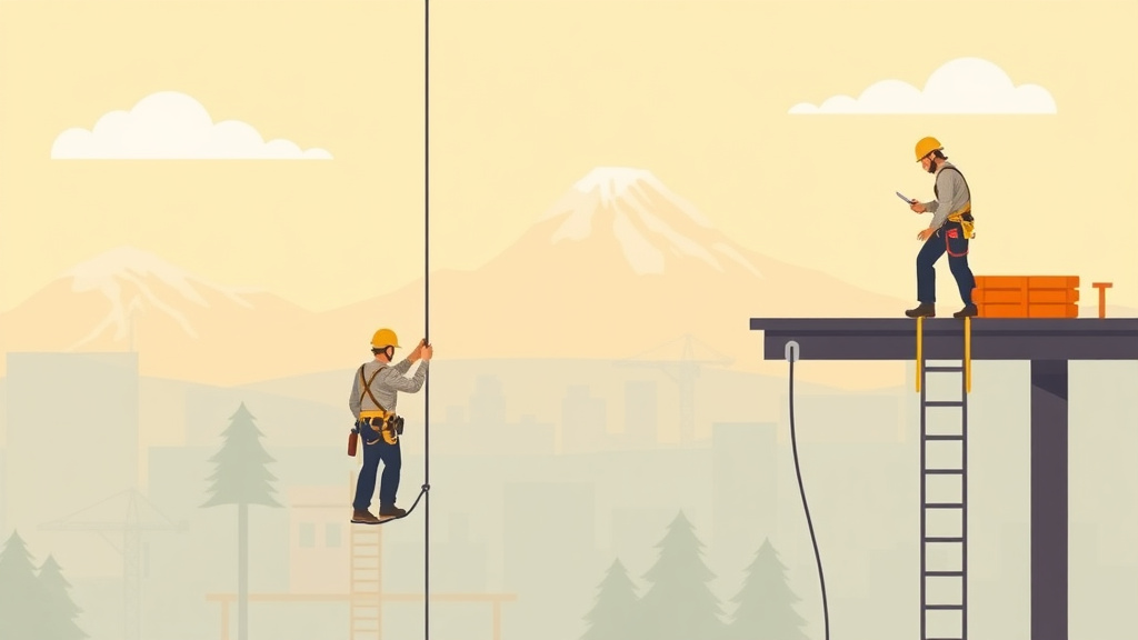 Illustration breaking down the fundamentals of washington Fall Protection Rules