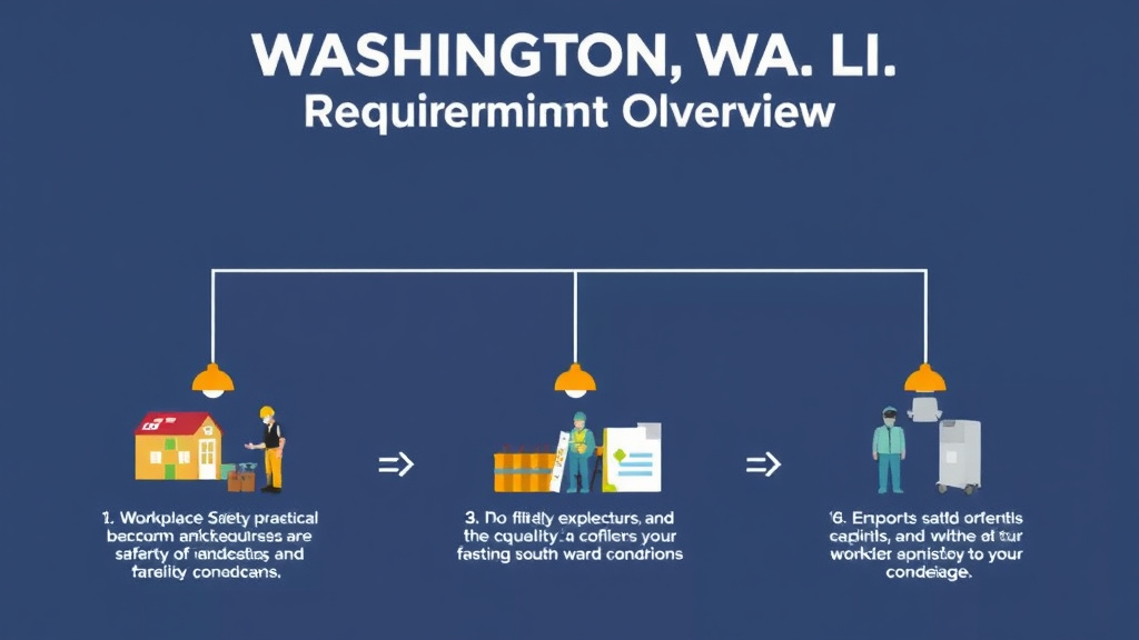 Process flow illustration for putting washington WA L&I Requirements Overview into action