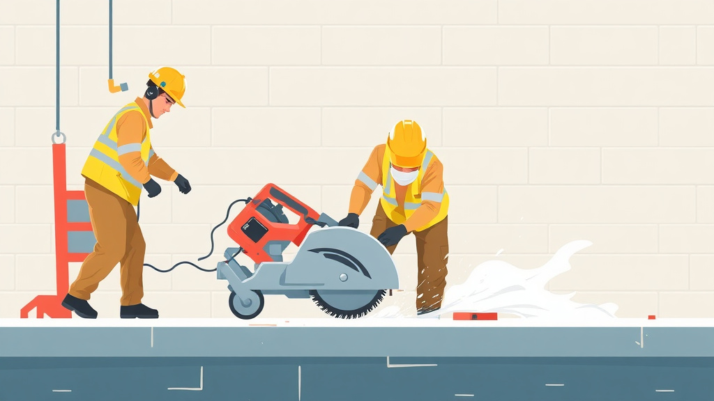 An informative visual explaining concrete Saw Cutting Safety for beginners and professionals