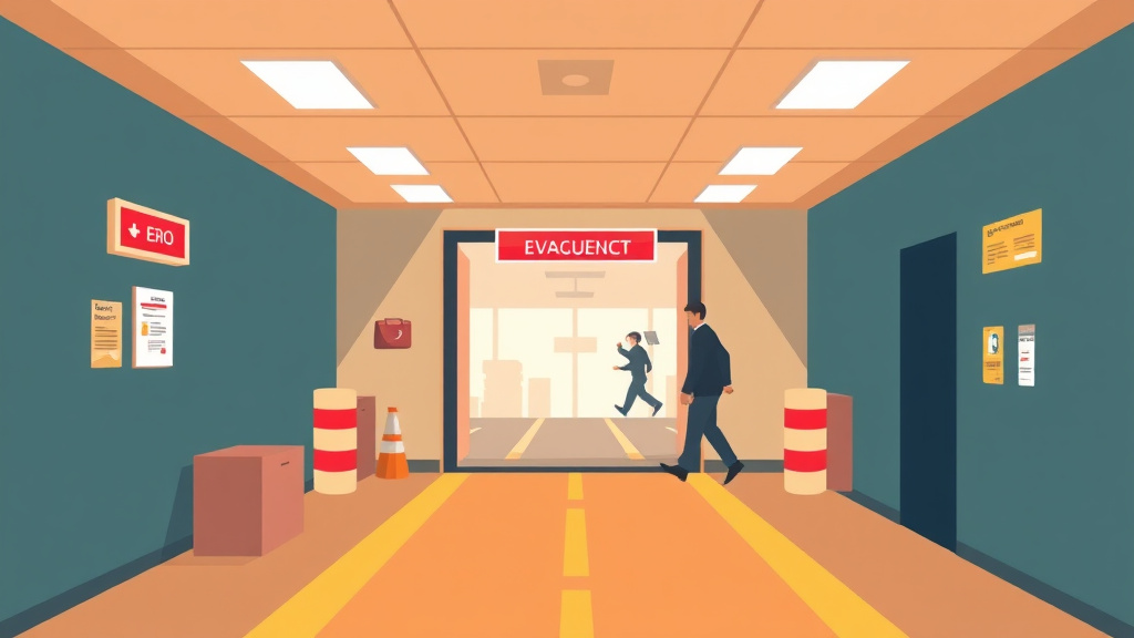 An informative visual explaining emergency Evacuation Routes for beginners and professionals