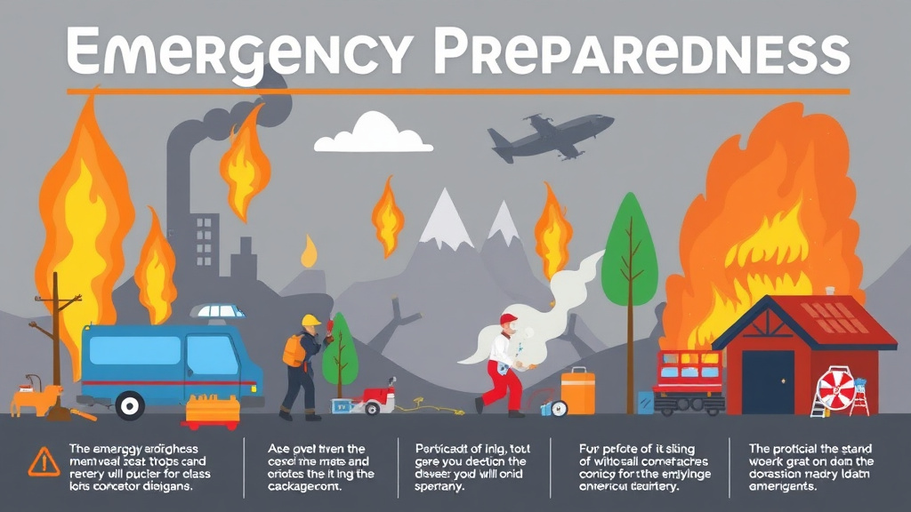 Action-oriented illustration showing how to apply emergency Preparedness Natural Disasters