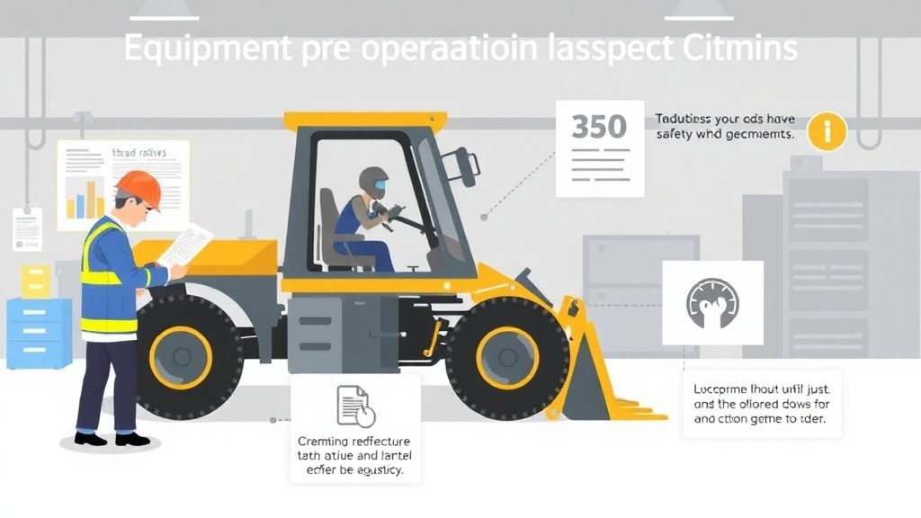 Action-oriented illustration showing how to apply equipment Pre Operation Inspection