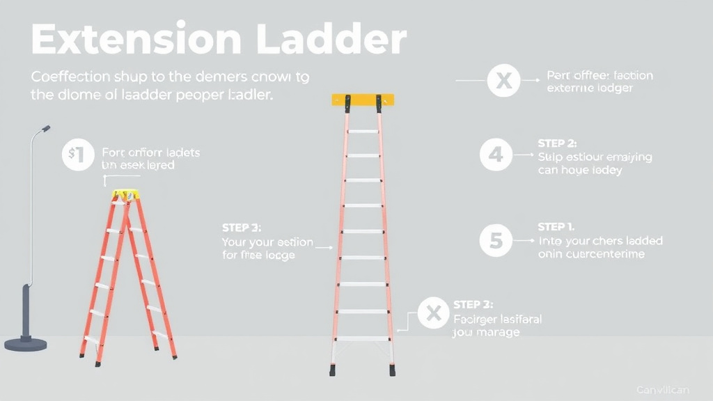 Process flow illustration for putting extension Ladder Setup into action