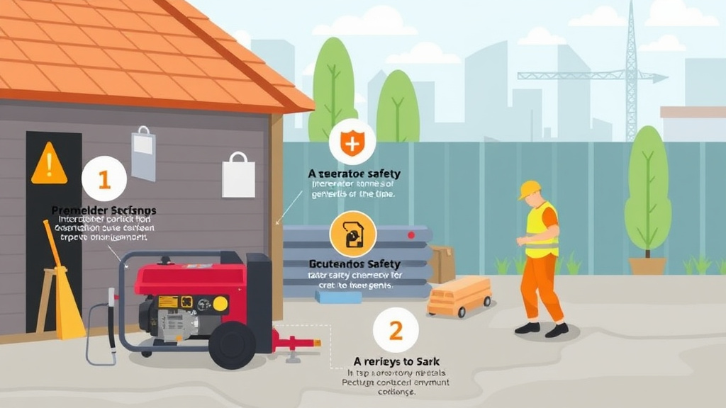 Action-oriented illustration showing how to apply generator Safety Job Site