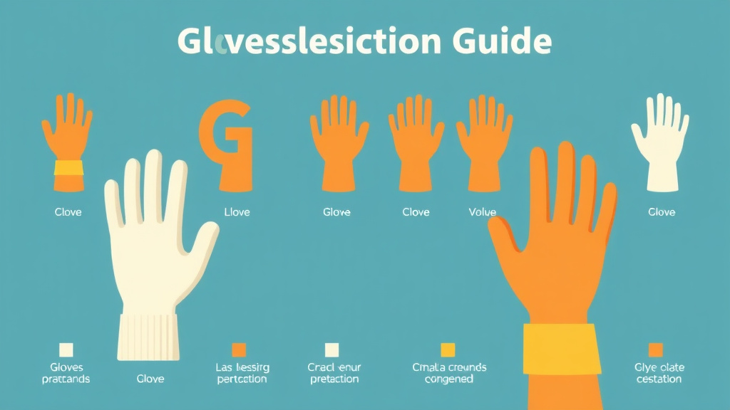 Clear illustration of glove Selection Guide with supporting details