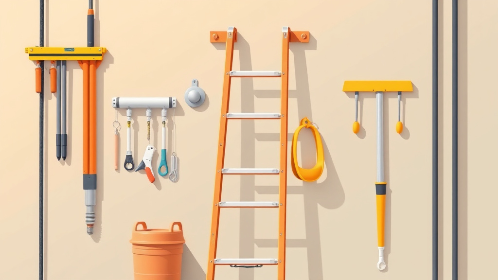 Educational graphic covering the essentials of ladder Accessories Safety