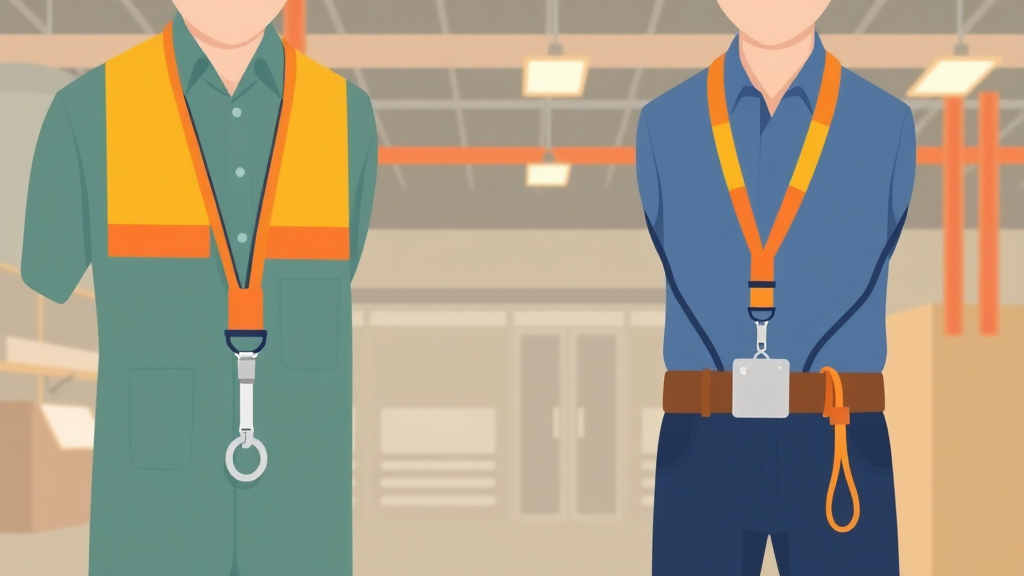 Illustration breaking down the fundamentals of lanyard Selection Use