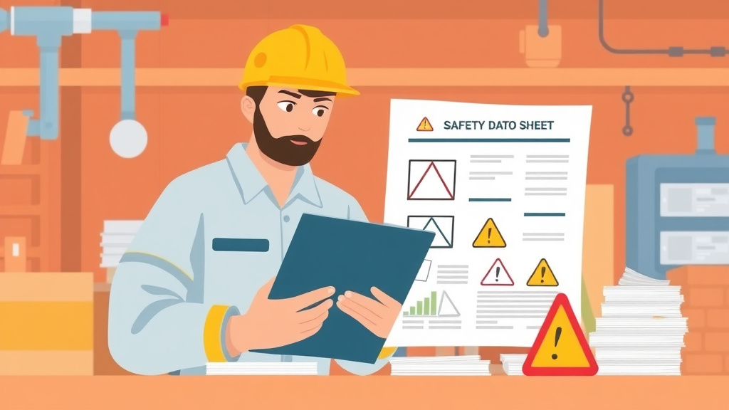 Educational graphic covering the essentials of reading Safety Data Sheets