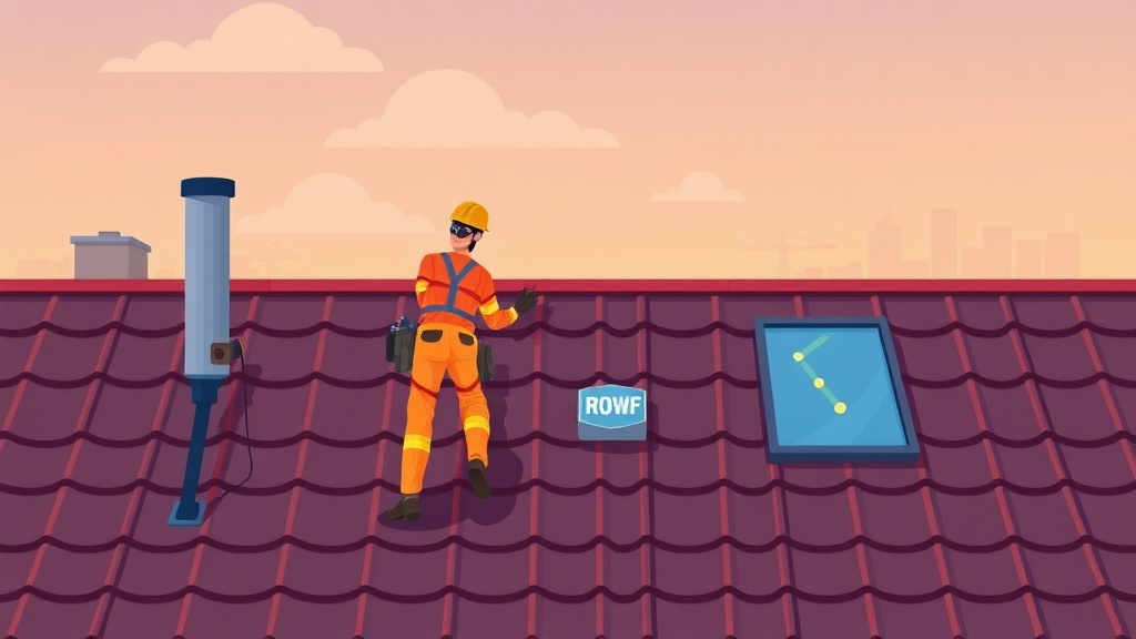 Educational graphic covering the essentials of roof Work Safety