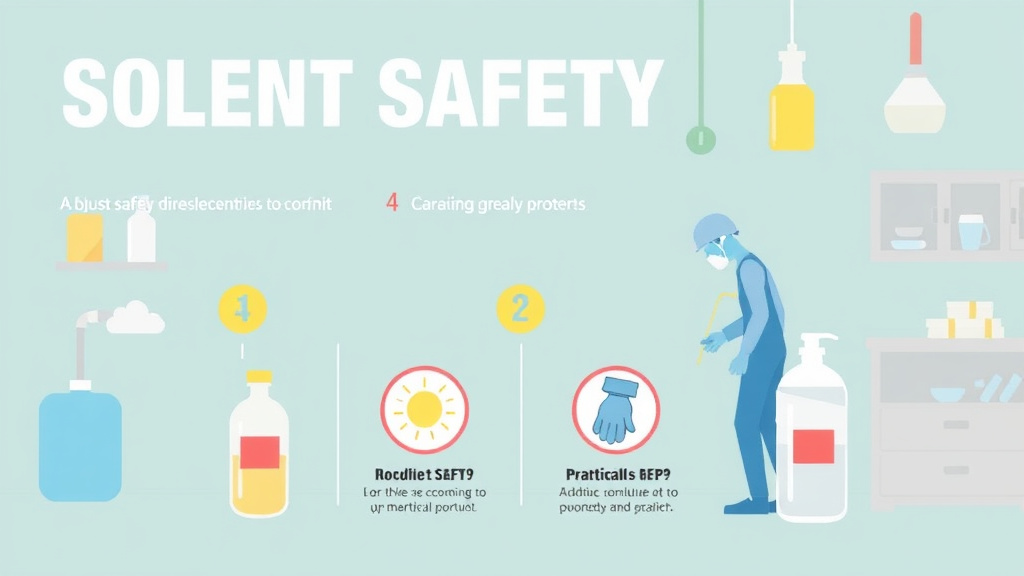 Action-oriented illustration showing how to apply solvent Safety
