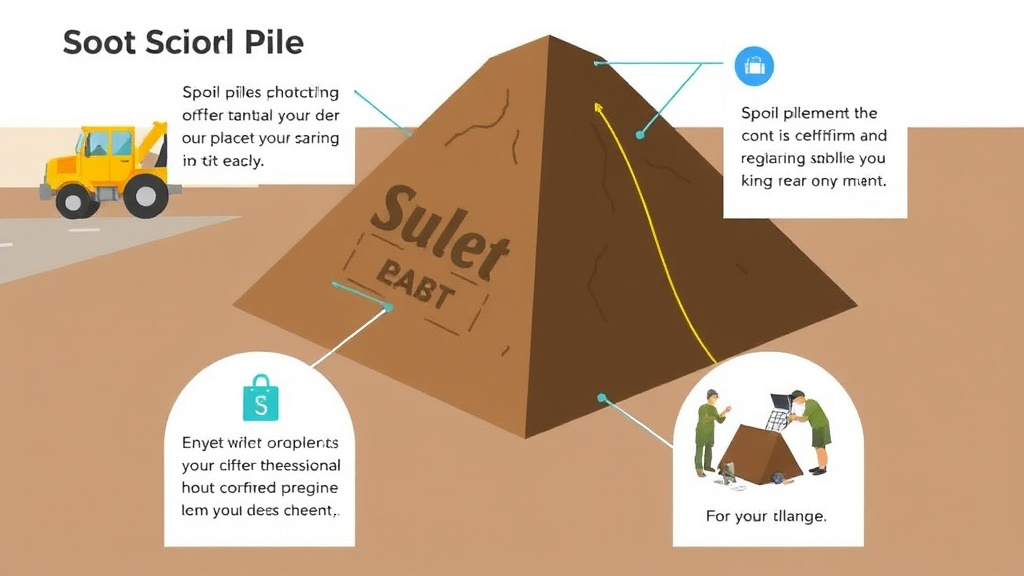 Action-oriented illustration showing how to apply spoil Pile Placement