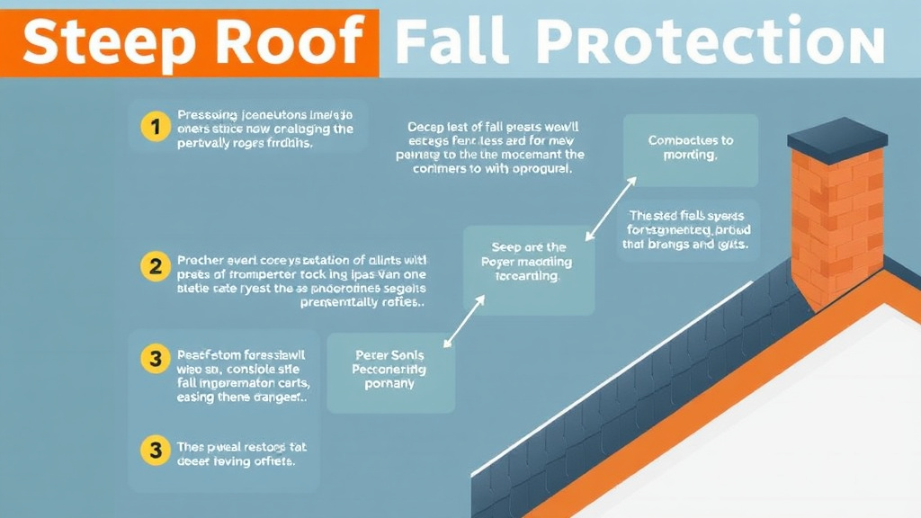 Real-world application diagram for steep Roof Fall Protection