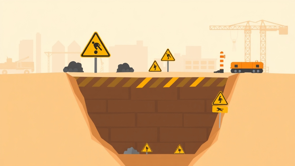 Detailed visual representation of trench Collapse Warning Signs