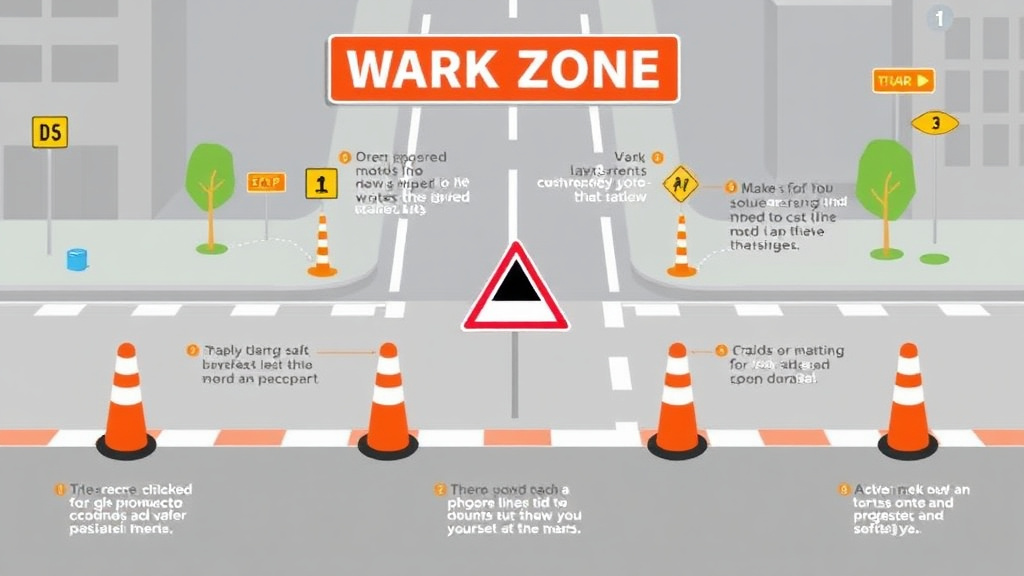 Action-oriented illustration showing how to apply work Zone Traffic Safety