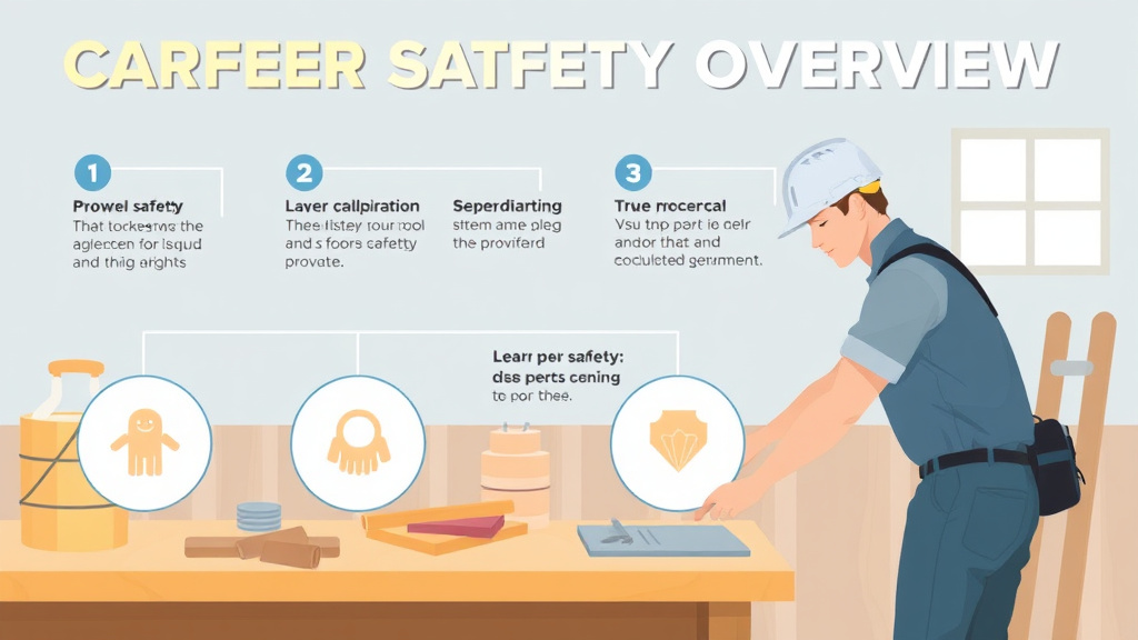 Action-oriented illustration showing how to apply carpenter Safety Overview