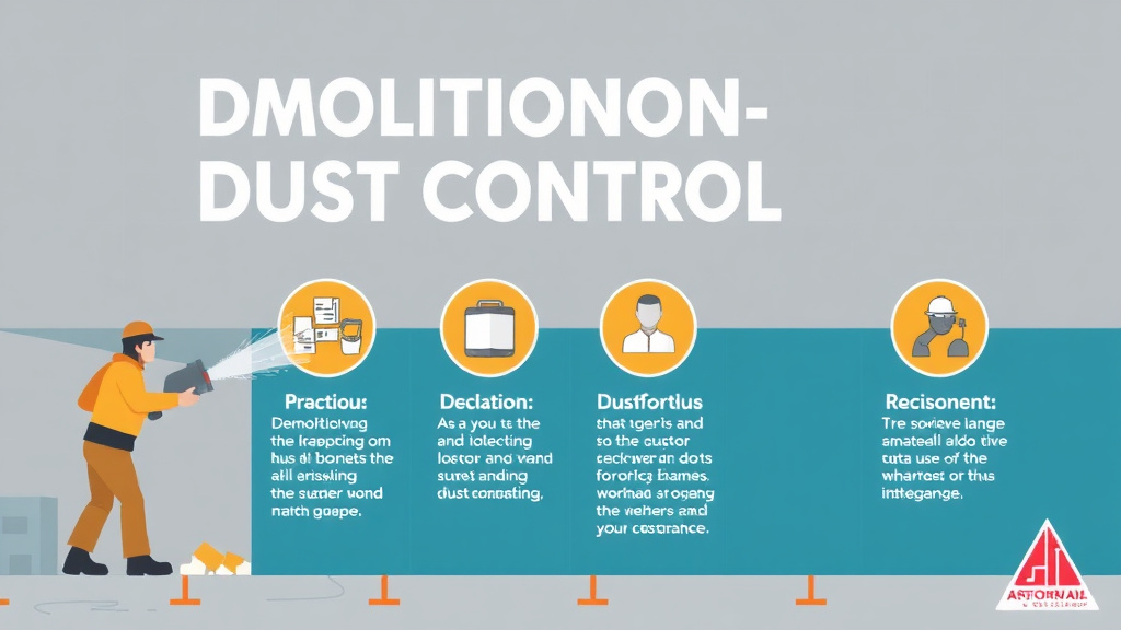 Action-oriented illustration showing how to apply demolition Dust Control