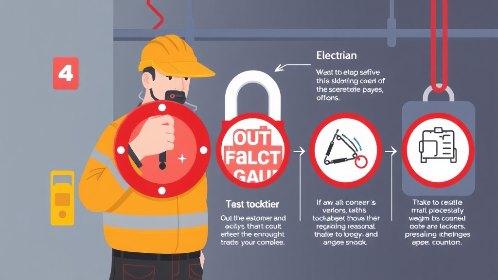 Hands-on guide visualization for electrician Lockout Tagout