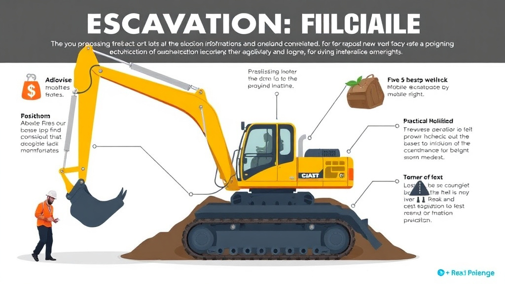 Action-oriented illustration showing how to apply excavation Mobile Equipment