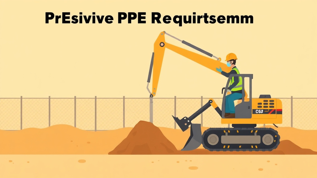 A professional illustration depicting excavation PPE Requirements