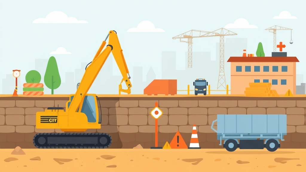 A professional illustration depicting excavation Protective Systems