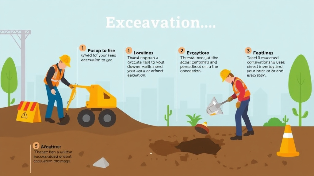 Action-oriented illustration showing how to apply excavation Utility Locating