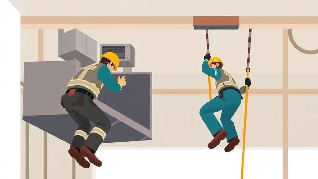 Conceptual diagram showing how HVAC Fall Protection works in practice